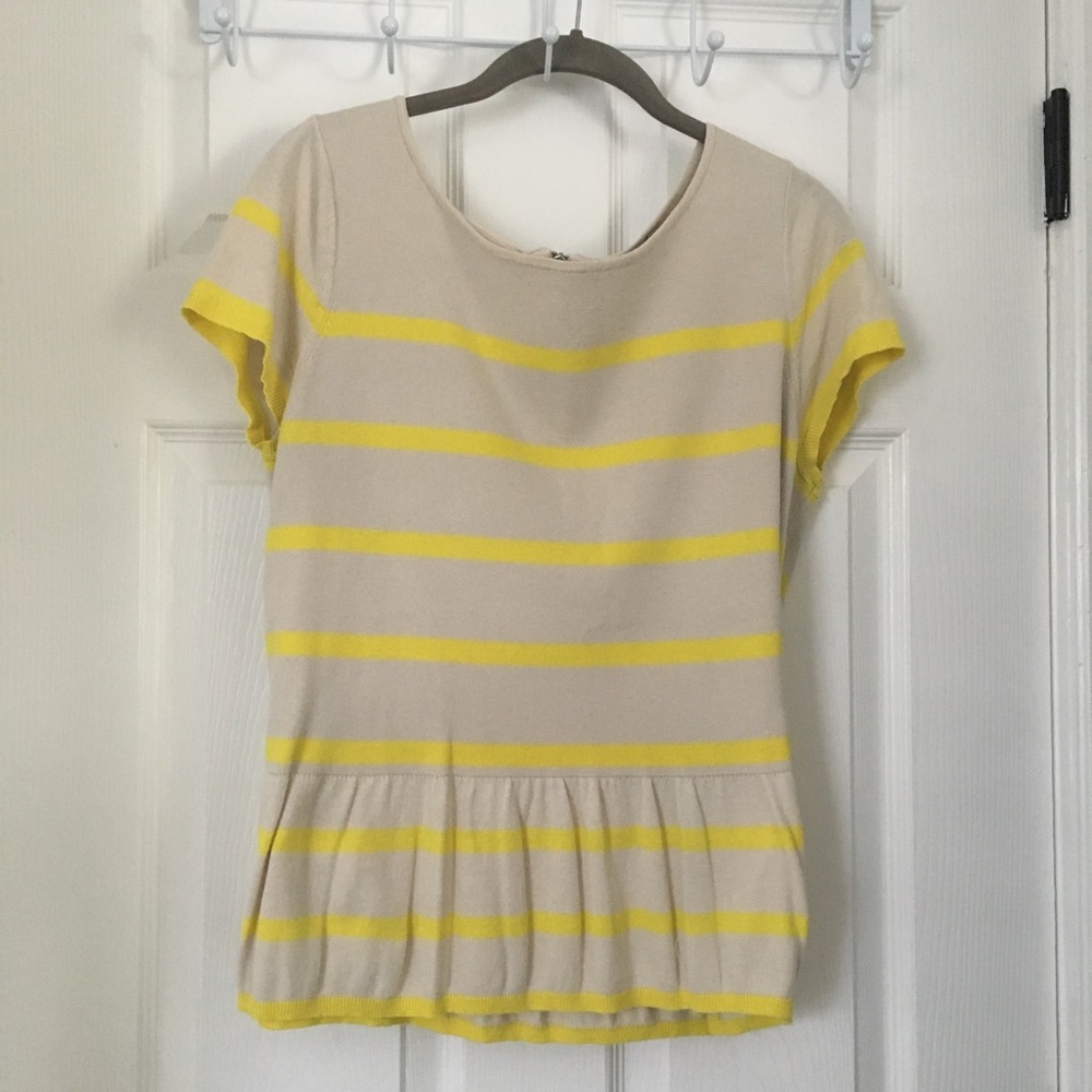 LOFT XL Peplum Lightweight Cap Sleeve Sweater